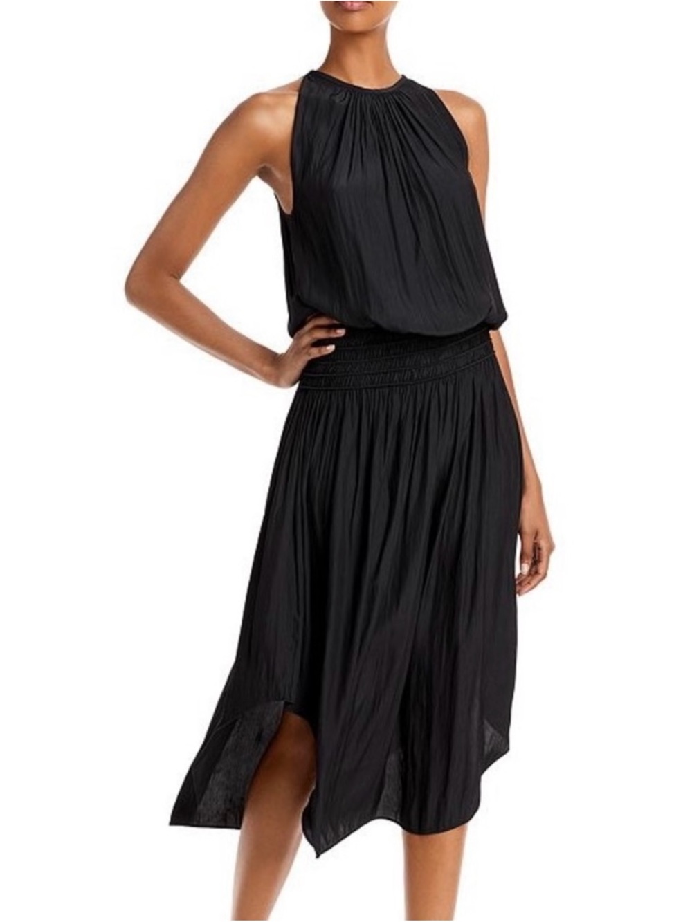 Ramy Brook Audrey Black Midi Dress NWOT
